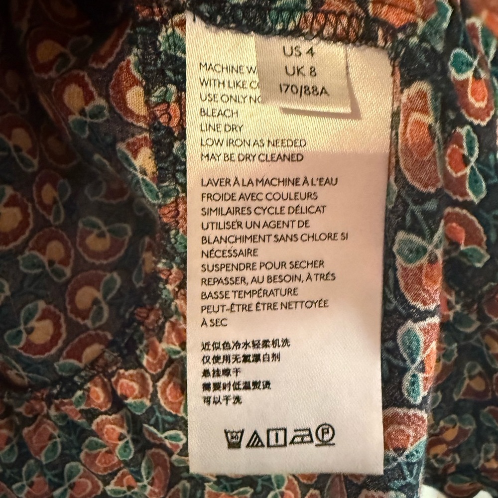 Anthropologie Navy and Orange Paisley Blouse - Picture 3 of 5